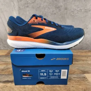 Brooks Ghost 16 Size 11.5 Mens Blue Opal Orange Black Casual Running Shoes