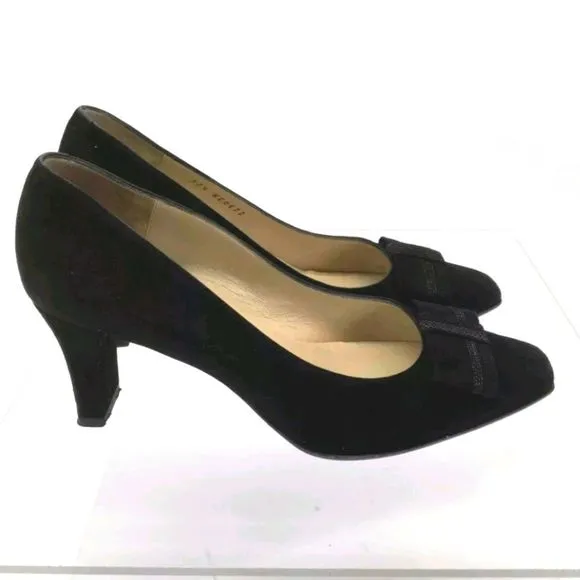 BRUNO MAGLI ITALY SUEDE pumps 7 designer chunky heel shoes