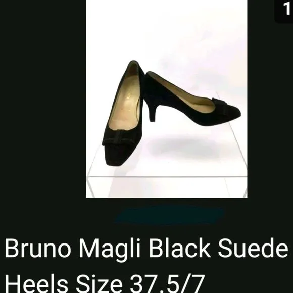 BRUNO MAGLI ITALY SUEDE pumps 7 designer chunky heel shoes