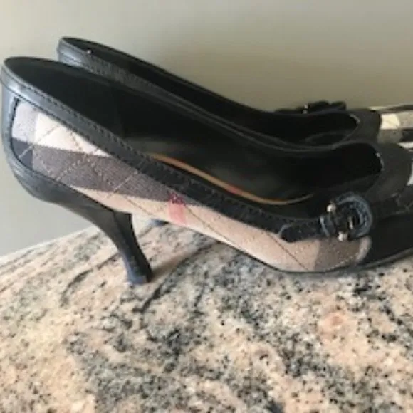 Burberry Nova Check Kitten Heel Pumps