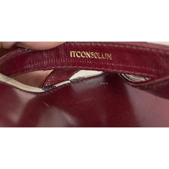 Burberry Nova Check Red Patent Leather Espadrille Wedge Sandals Size 39 IT, 8 US