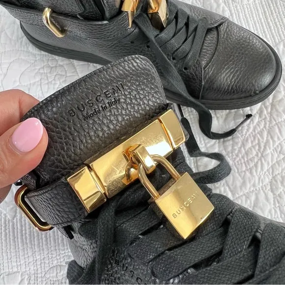 Buscemi Shoes Men 6 39 leather black sneaker padlock