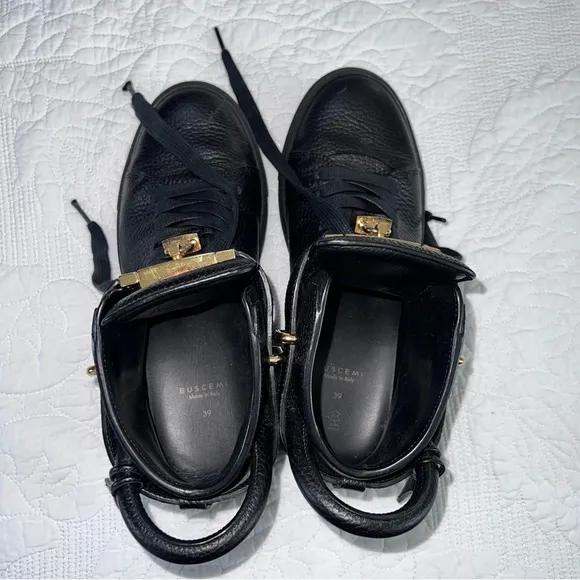 Buscemi Shoes Men 6 39 leather black sneaker padlock