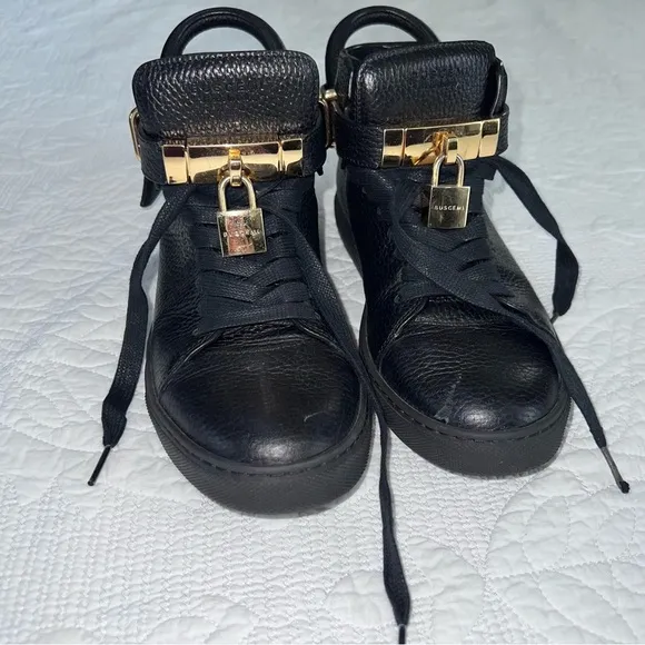 Buscemi Shoes Men 6 39 leather black sneaker padlock
