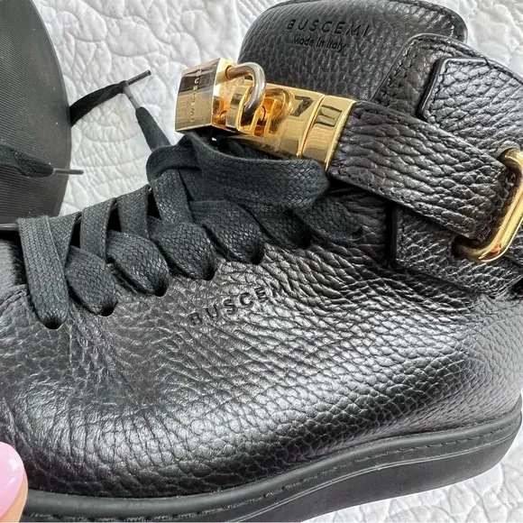 Buscemi Shoes Men 6 39 leather black sneaker padlock