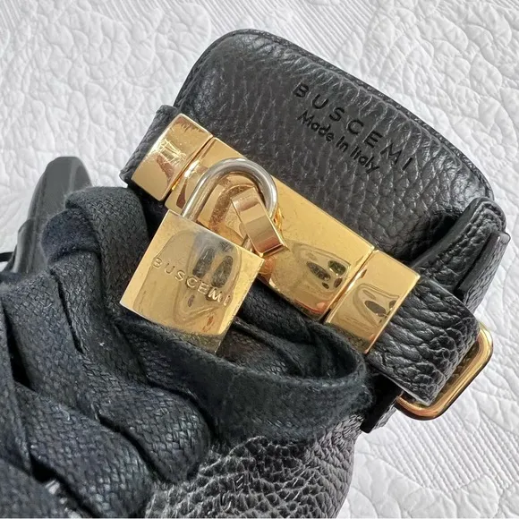 Buscemi Shoes Men 6 39 leather black sneaker padlock