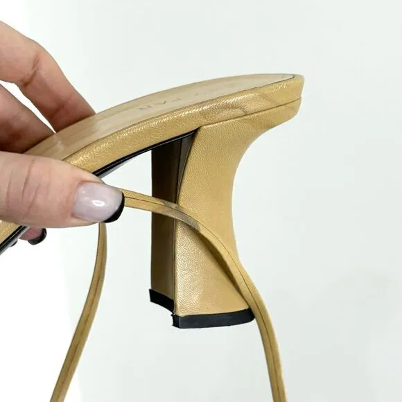 BY FAR KERSTI NUDE LEATHER Strappy Sandals
