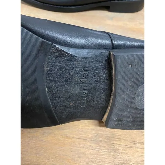 Calvin Klein Black Leather Dress Boots ‘Smith’ Shoes Men’s Size 10