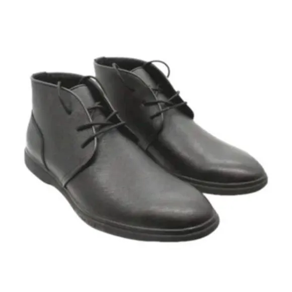 Calvin Klein Black Leather Dress Boots ‘Smith’ Shoes Men’s Size 10