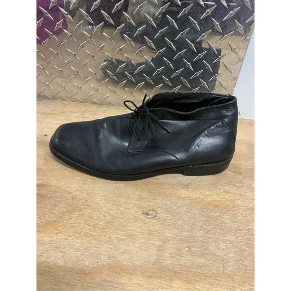 Calvin Klein Black Leather Dress Boots ‘Smith’ Shoes Men’s Size 10