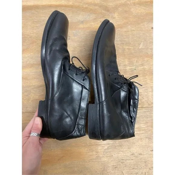 Calvin Klein Black Leather Dress Boots ‘Smith’ Shoes Men’s Size 10