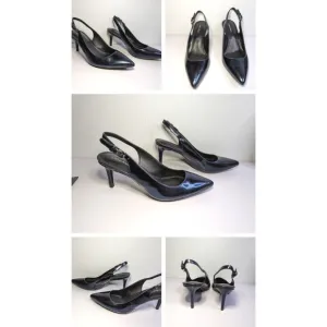 Calvin Klein Size 7 GIOVANNA Blue Patent Leather Slings Pumps Heels Womens Shoes
