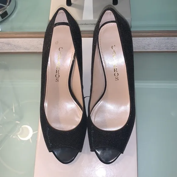 Caparros Denver Black Metallic Heels