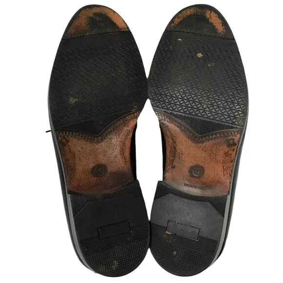 Carlo Morandi Dress Shoes Black Leather Cap Toe Lace-Up Men's 10 Made in Italy