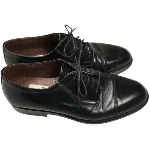 Carlo Morandi Dress Shoes Black Leather Cap Toe Lace-Up Men's 10 Made in Italy