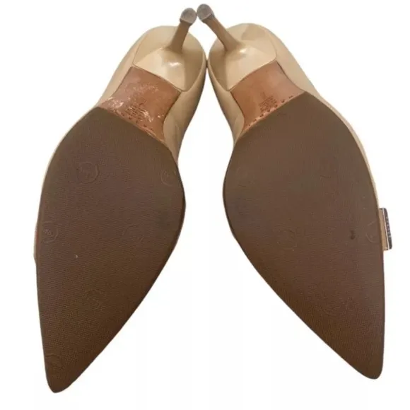 CASADEI Camel/Nude Leather Heels/Pumps Size 7 Buckle
