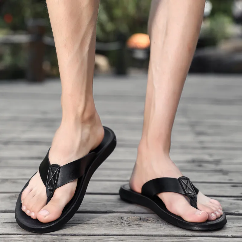 Casual Outdoor Breathable Slippers, Cross-border Plus Size Soft Bottom Flip-flops, Beach Shoes