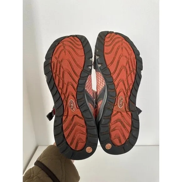 Chaco Outcross Evo Mary Jane Shoes Orange Gray Hiking Strappy Low Top Women's 8