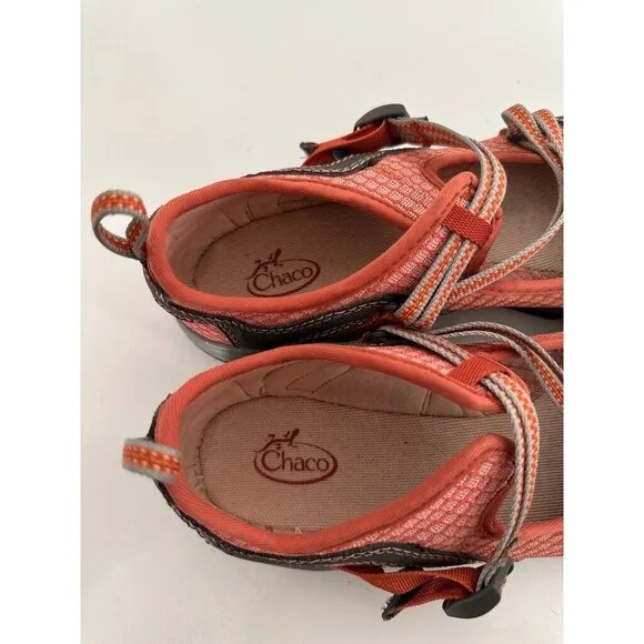 Chaco Outcross Evo Mary Jane Shoes Orange Gray Hiking Strappy Low Top Women's 8