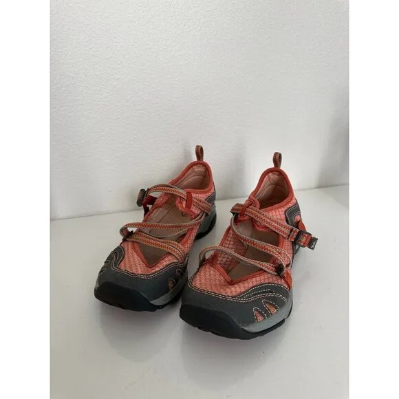 Chaco Outcross Evo Mary Jane Shoes Orange Gray Hiking Strappy Low Top Women's 8