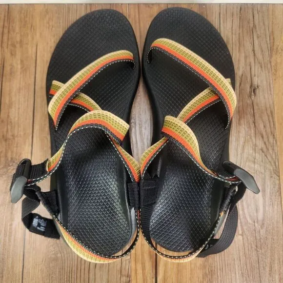 Chaco Z/1 Classic Tetra Moss Womens Size 11 Black Striped Hiking Strappy Sandals