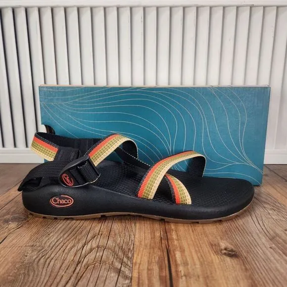 Chaco Z/1 Classic Tetra Moss Womens Size 11 Black Striped Hiking Strappy Sandals