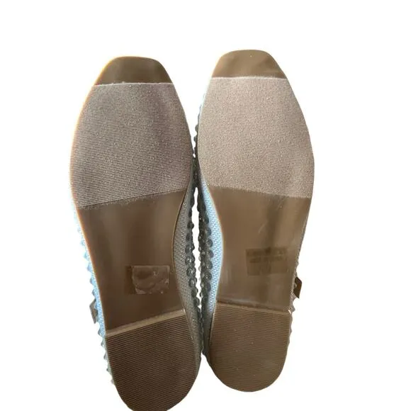 Chase &amp; Chloe Mary Jane Ballet Flats Shoes Size 7.5 Silver Glitter Holidays NWT