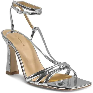 Chelsea Paris Womens Remy Silver Leather Strappy Heels Shoes NWOB