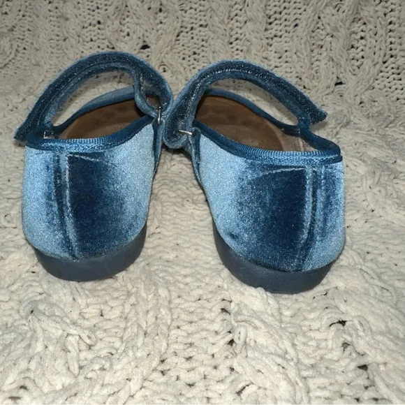 Childrenchic Cassie Velvet Mary Jane Blue Party Dress Shoes EU 31/US 13.5