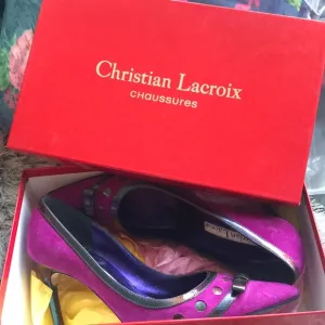 Christian Lacroix Magenta suede heels 37.5
