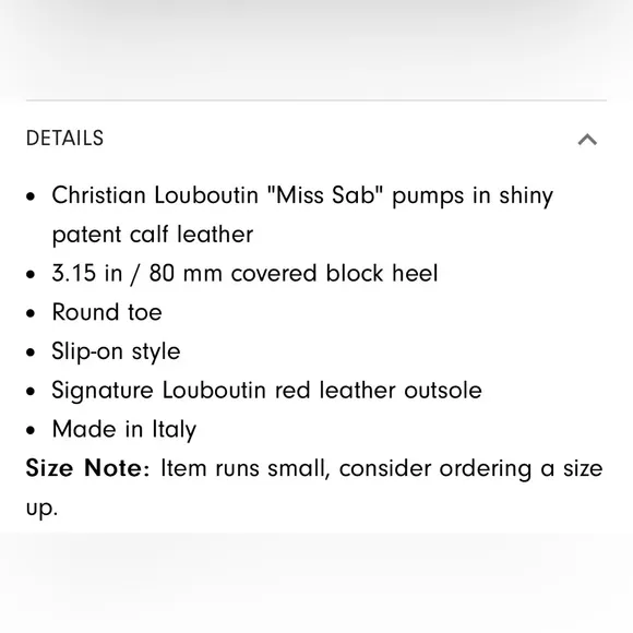 Christian Louboutin Black Patent Leather 3 in. Block Heel Pumps Size 39.