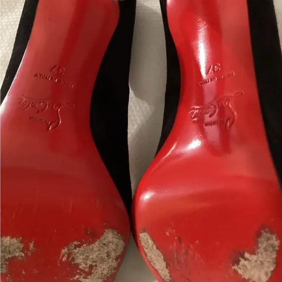 Christian Louboutin Black Suede Pumps