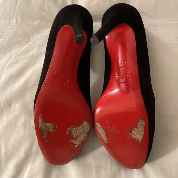 Christian Louboutin Black Suede Pumps