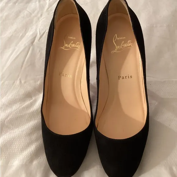 Christian Louboutin Black Suede Pumps