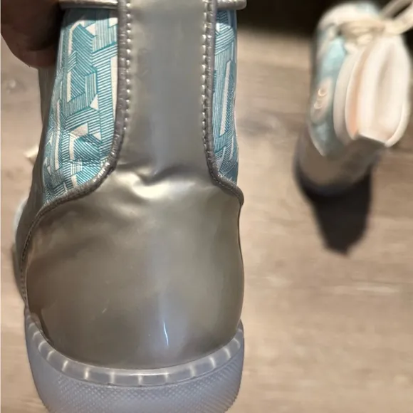 Christian Louboutin Men Blue &amp; silver high tops shoes Sz 12 (46) Good Condition