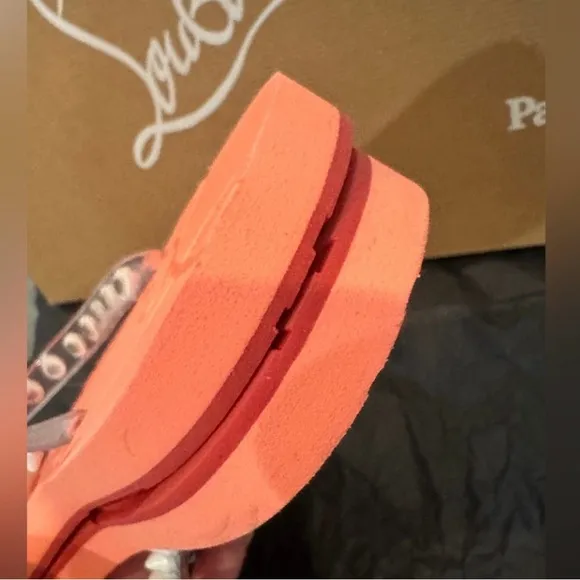 Christian Louboutin Orange Flip Flops