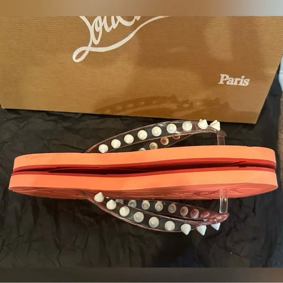 Christian Louboutin Orange Flip Flops