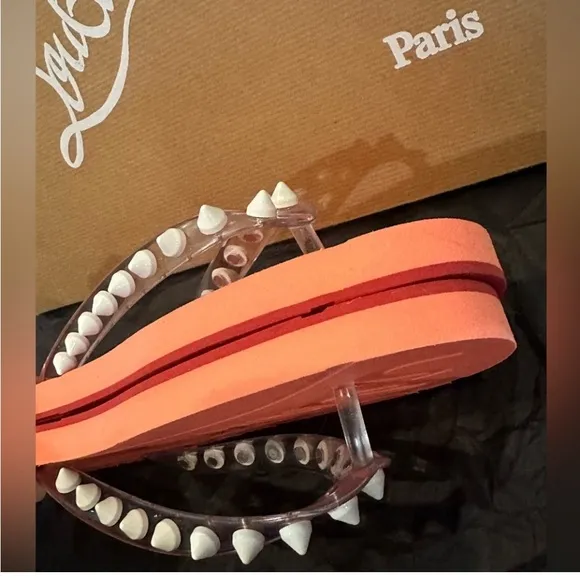 Christian Louboutin Orange Flip Flops