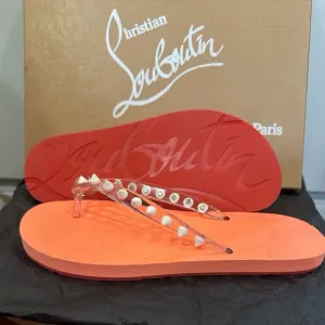 Christian Louboutin Orange Flip Flops