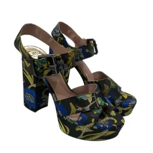 Circus by Sam Edelman Maria Metallic Floral Strappy Platform Heels Size 7.5
