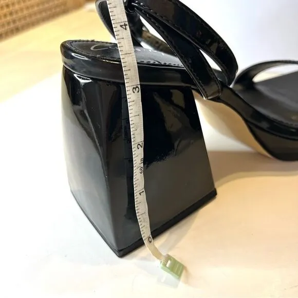 Circus by Sam Edelman Marie Black Block Heel Patent Leather Sandals Sz 6 NWOB