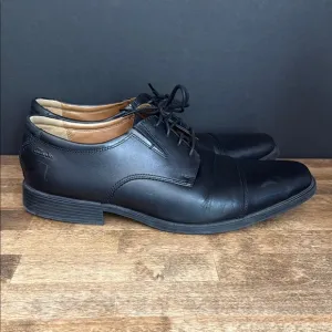 Clarks Black Leather Oxford Shoes Elegant Formal Design Size 12