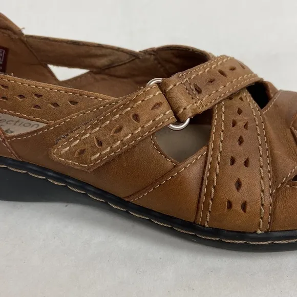Clarks Collection Tan Leather Slip-on Closed Toe Loafers