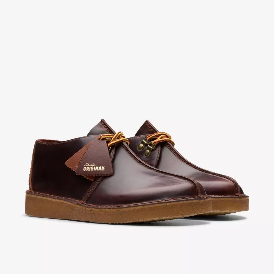 Clarks Men's Desert Trek Hiker Burgundy Leather