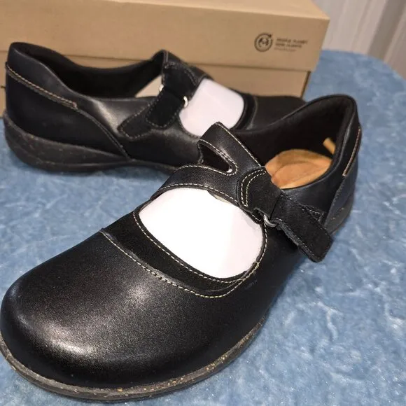 Clarks Women's Size 10N - Roseville Jane Comfort Flats - Black Mary Jane Shoes