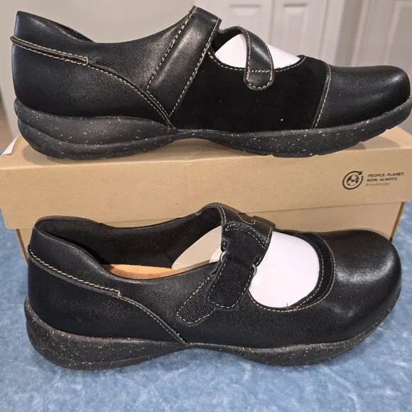 Clarks Women's Size 10N - Roseville Jane Comfort Flats - Black Mary Jane Shoes