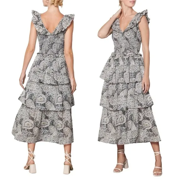 CLEOBELLA Lucy Ruffle Tiered Midi Dress