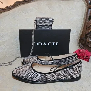 Coach Black and Silver Flats