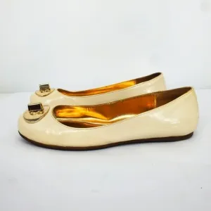 Coach Shoes Women 6B Judyann Patent Leather Flats Q429 White Gold