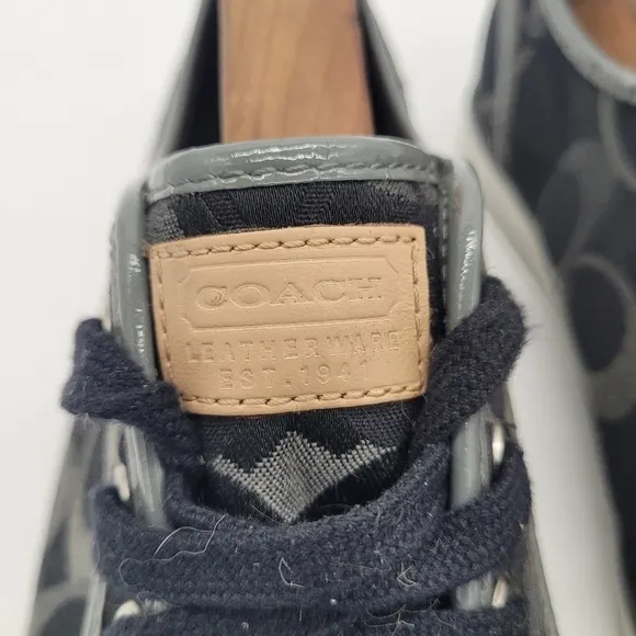 Coach Shoes Women 9B Dee Optic Signature Logo Sneakers Black